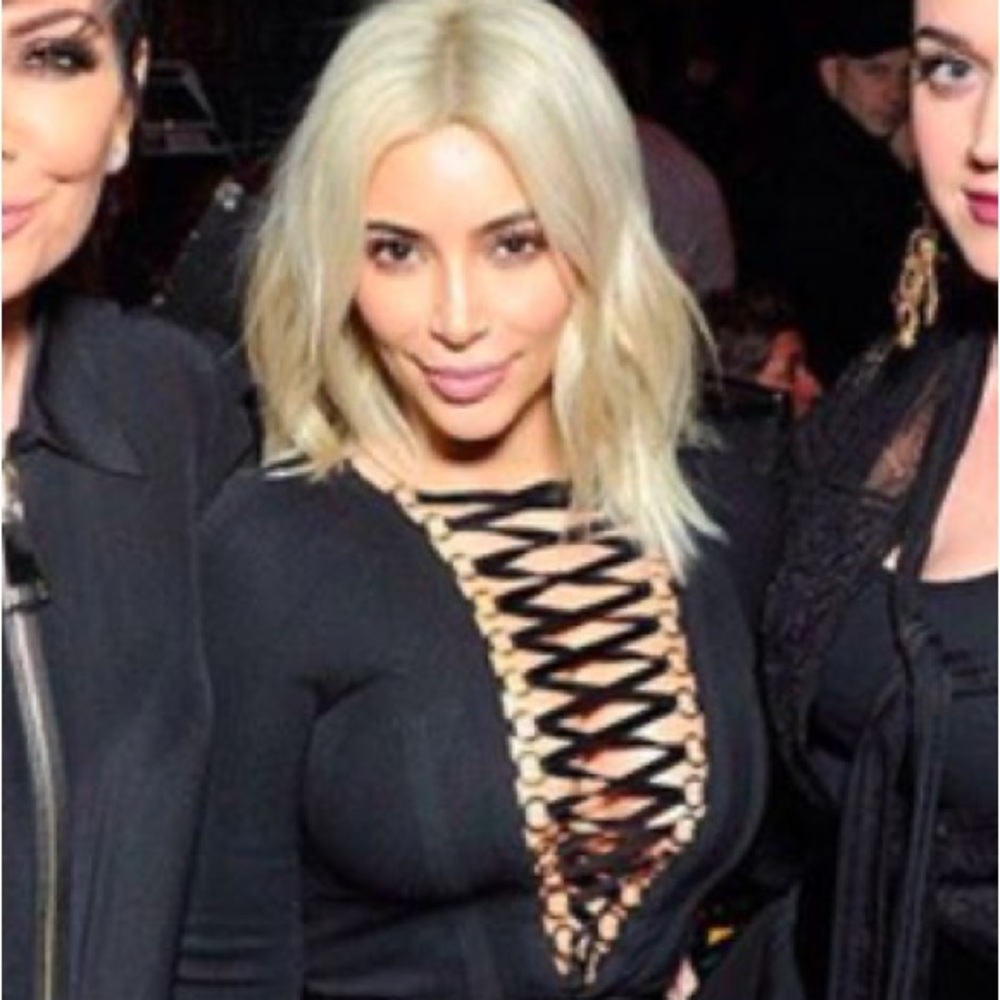 Givenchy Black Lace-Up Bodysuit Aso Kim K - Picture 3 of 14